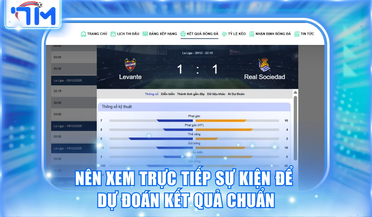 Cách Xem Tỷ Số Bóng Đá 7M Và Đặt Cược Hiệu Quả Cao 3 Nên xem trực tiếp sự kiện để dự đoán kết quả chuẩn