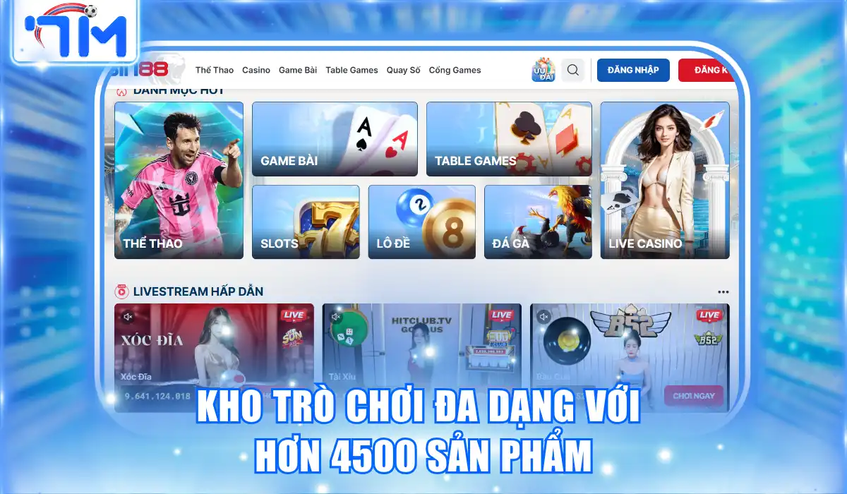 Sin88 - Trang Giải Trí Trực Tuyến Hiện Đại Đẳng Cấp Nhất 3 Kho trò chơi đa dạng với hơn 4500 sản phẩm